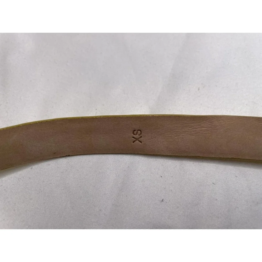 J Crew Yellow Patent Leather Belt 36" Inches Thin Dainty Bold Statement Accent - Picture 4 of 9